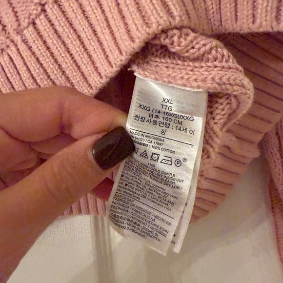 Gap x LoveShackFancy Pink Cable-Knit Cropped Sweater - Picture 4 of 5